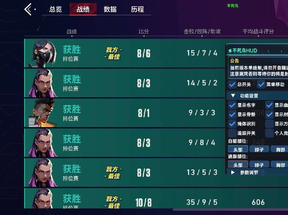 苹果系统无畏契约【不死鸟】hud稳的一批,还在玩那些又贵又拉闸的东西吗兄弟们?不死鸟hud才是首选,猛攻